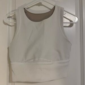 Lululemon Ribbed Energy Bra / Crop Tank (White, Size 8)